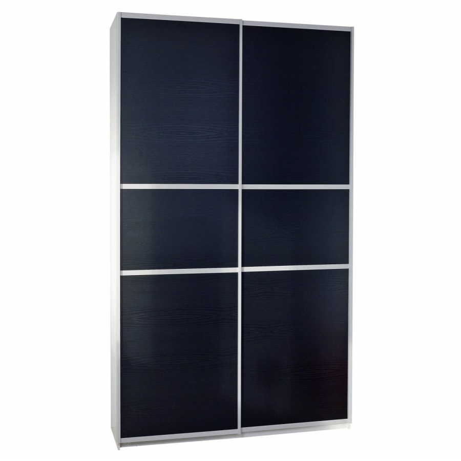 Furniture To Go Designa 120cm Sliding Door Robe With 2 Extra Shelves In Black Ash