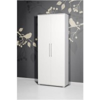 Germania White Shoe Cabinet - 28 Pairs