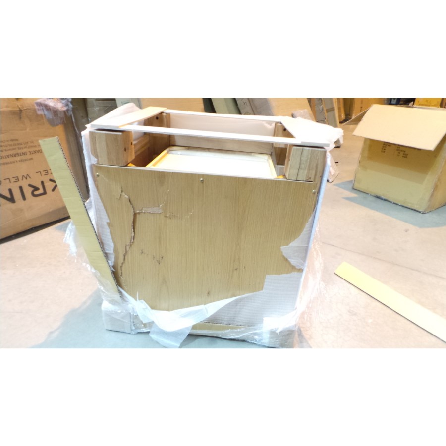 GRADE A3 - Atlantic 2 Drawer Solid Light Oak Bedside Table