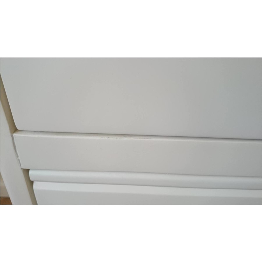 GRADE A3 - Charleston 4+3 Drawer Wide Chest in Stone White and Oak