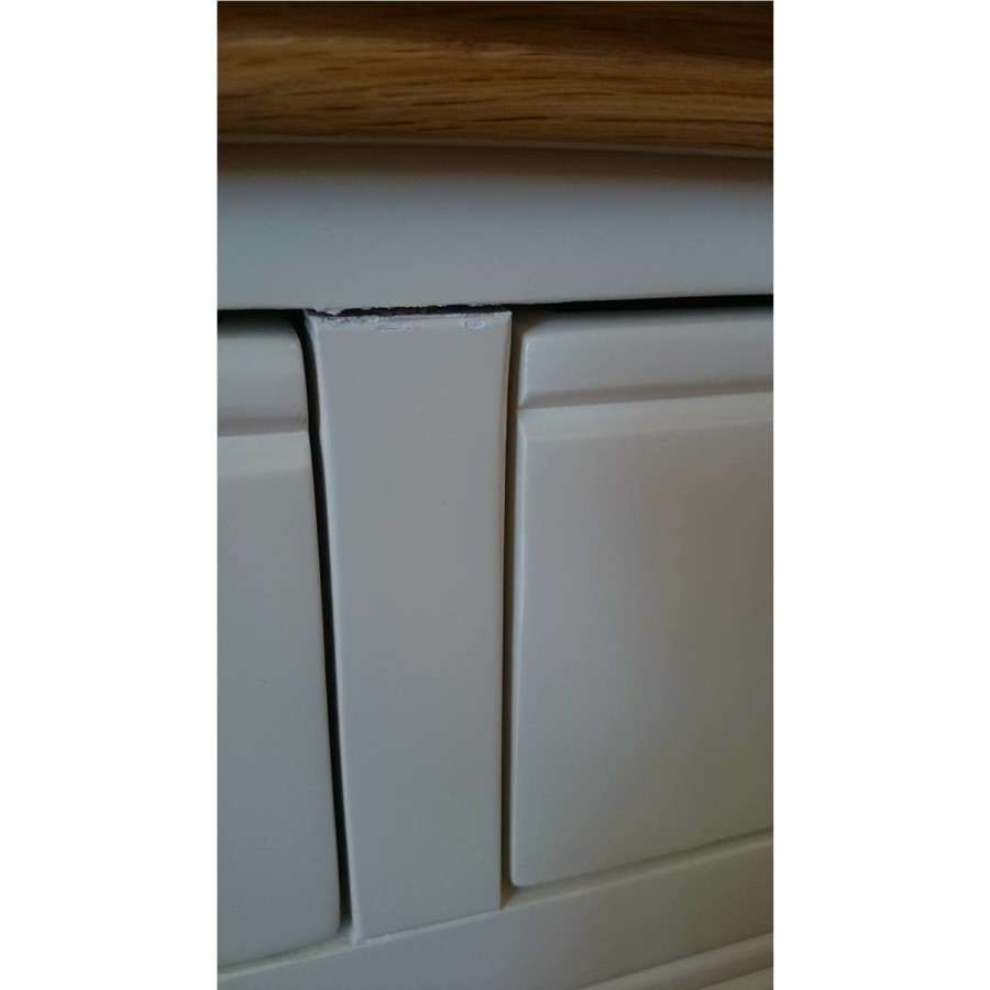 GRADE A3 - Charleston 4+3 Drawer Wide Chest in Stone White and Oak