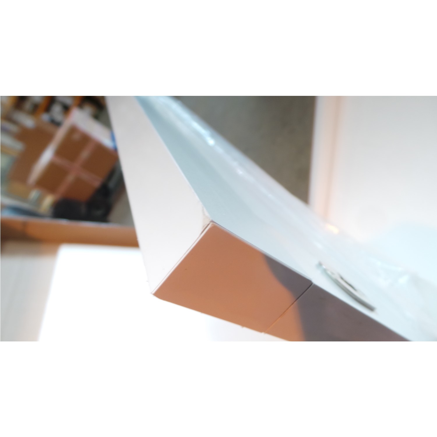 GRADE A2 Lexi White High Gloss Wall Mirror Furniture123