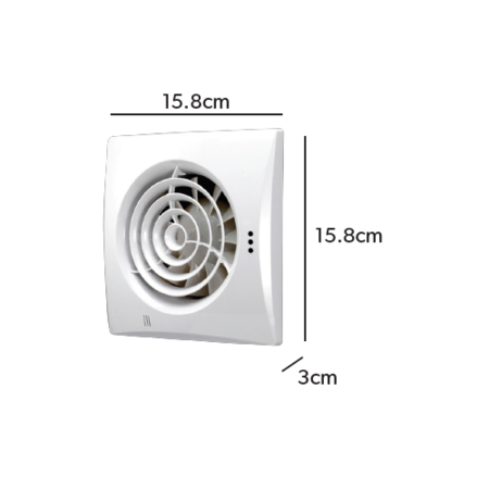 HiB Hush White Wall Mounted Bathroom Extractor Fan with Timer