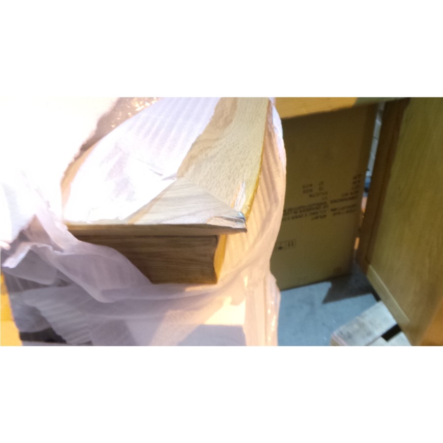 GRADE A3 - Loire Oak Farmhouse 5 Drawer Tall Boy Chest