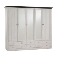 Steens Monaco 2 + 3 Glazed Door Wardrobe In Whitewash