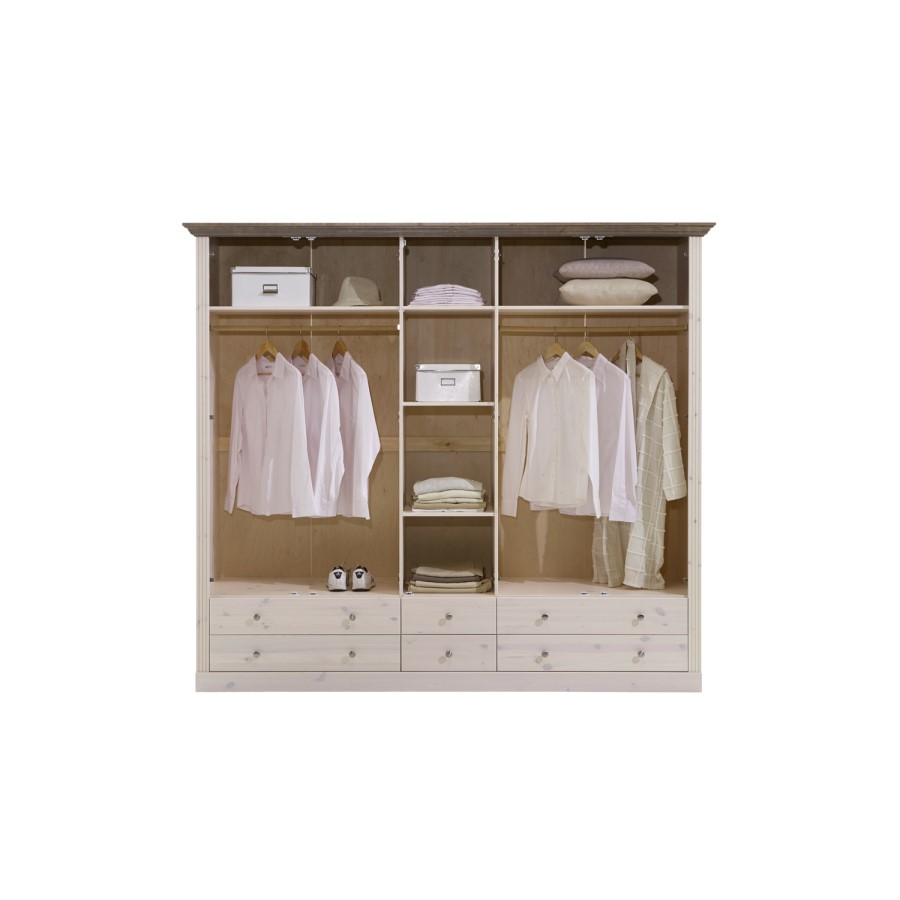 Steens Monaco 2 + 3 Glazed Door Wardrobe In Whitewash