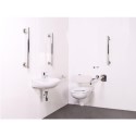 320104/SP Nymas Wall Hung Doc M Pack Disibility Bathroom Suite with Polished Fixings