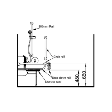 Nymas Doc M Concealed Showering Pack Disibility Bathroom Suite with Polished Fixings