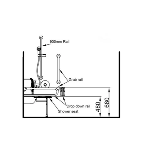 Nymas Doc M Exposed Showering Pack Disibility Bathroom Suite with Polished Fixings