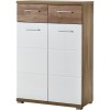 GRADE A3 - Germania Center Shoe Cabinet in Oak and White - 12 Pairs