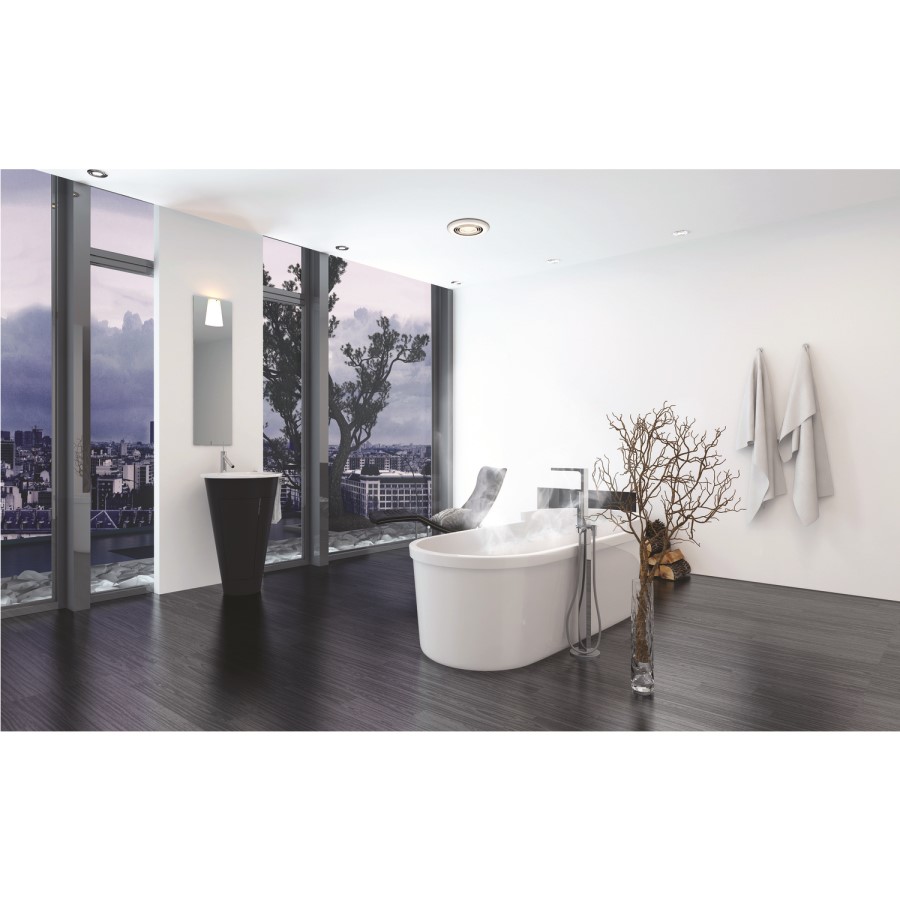 HIB Cyclone White Wet Room Inline Fan with LED Lights