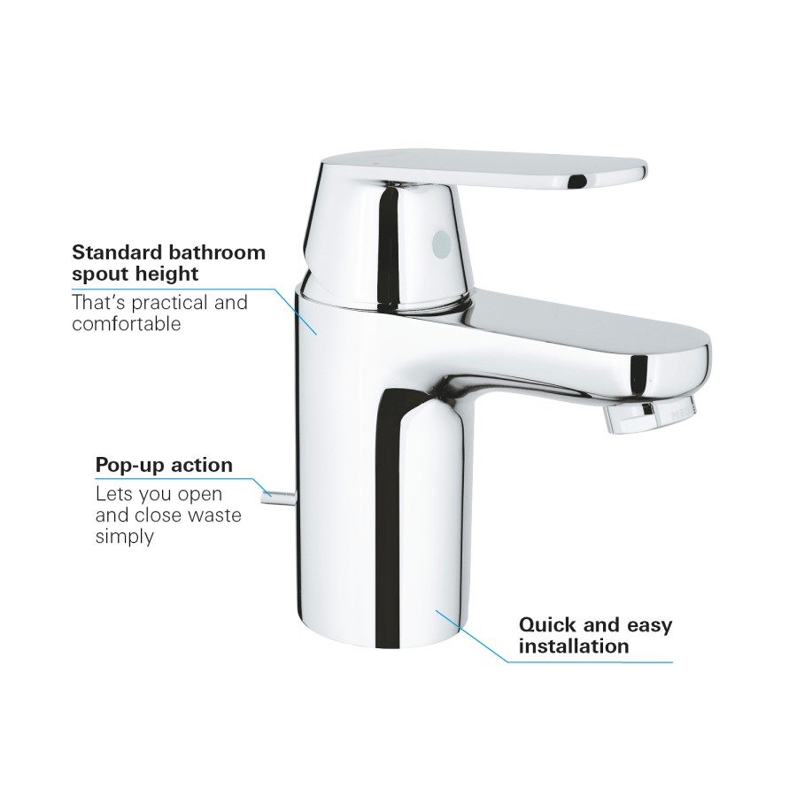 Grohe Eurosmart Cosmopolitan Cloakroom Basin Mixer Tap with Waste