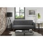 Milu 3 Seater Upholstered Fabric Sofa Bed in Dark Grey
