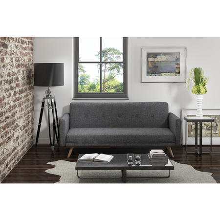 Milu 3 Seater Upholstered Fabric Sofa Bed in Dark Grey