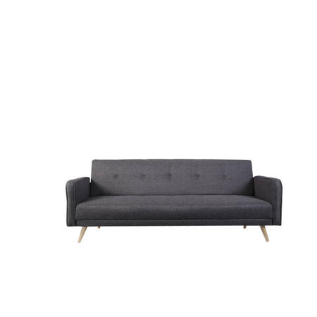 Milu 3 Seater Upholstered Fabric Sofa Bed in Dark Grey