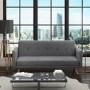 Milu 3 Seater Upholstered Fabric Sofa Bed in Dark Grey