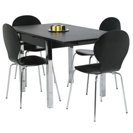 Furniture To Go Designa 80cm Square Extending Table In Black Ash