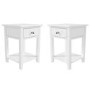Pair of Harper White Solid Wood 1 Drawer Bedside Tables