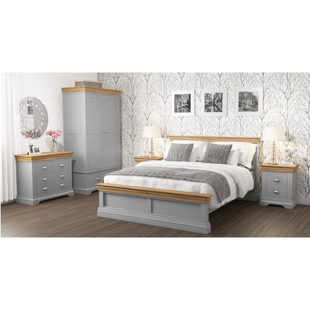 GRADE A1 - Loire Grey and Oak Kingsize Bed Frame