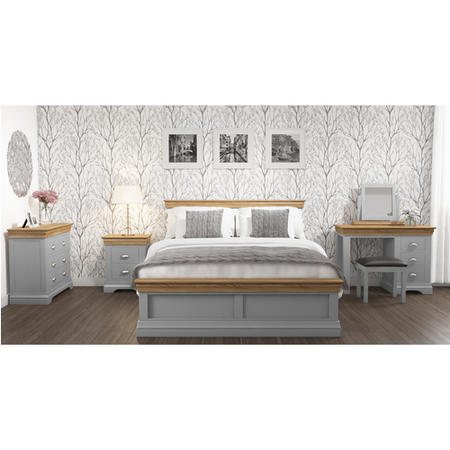 GRADE A1 - Loire Grey and Oak Kingsize Bed Frame