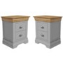 Loire Two Tone Pair of Bedside Tables in Grey and Oak