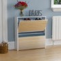 Slim White Shoe Cabinet 2 Mirrored Doors - Walham