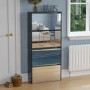 Slim Black Shoe Cabinet 4 Mirrored Doors - Walham