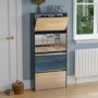 Slim Black Shoe Cabinet 4 Mirrored Doors - Walham