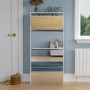 Slim White Shoe Cabinet 4 Mirrored Doors - Walham