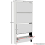 Slim White Shoe Cabinet 4 Mirrored Doors - Walham