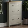 Slim Grey & Oak Shoe Cabinet 2 Door 1 Drawer - Arlington