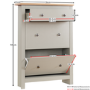 Slim Grey & Oak Shoe Cabinet 2 Door 1 Drawer - Arlington