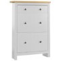 Slim White & Oak Shoe Cabinet 2 Door 1 Drawer - Arlington