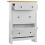 Slim White & Oak Shoe Cabinet 2 Door 1 Drawer - Arlington