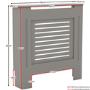 78cm Grey Radiator Cover - Milton