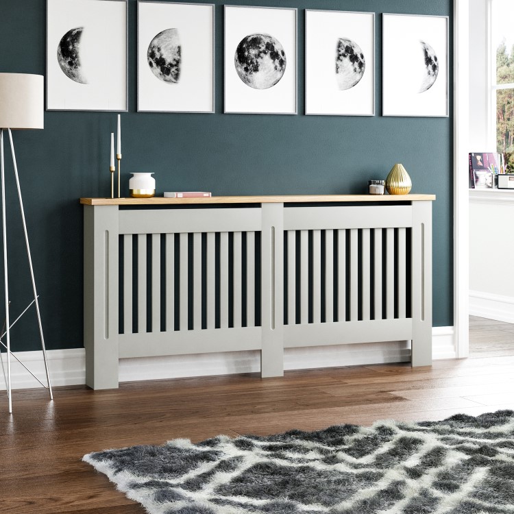 Extra Large Grey Radiator Cover - 172cm -Arlington