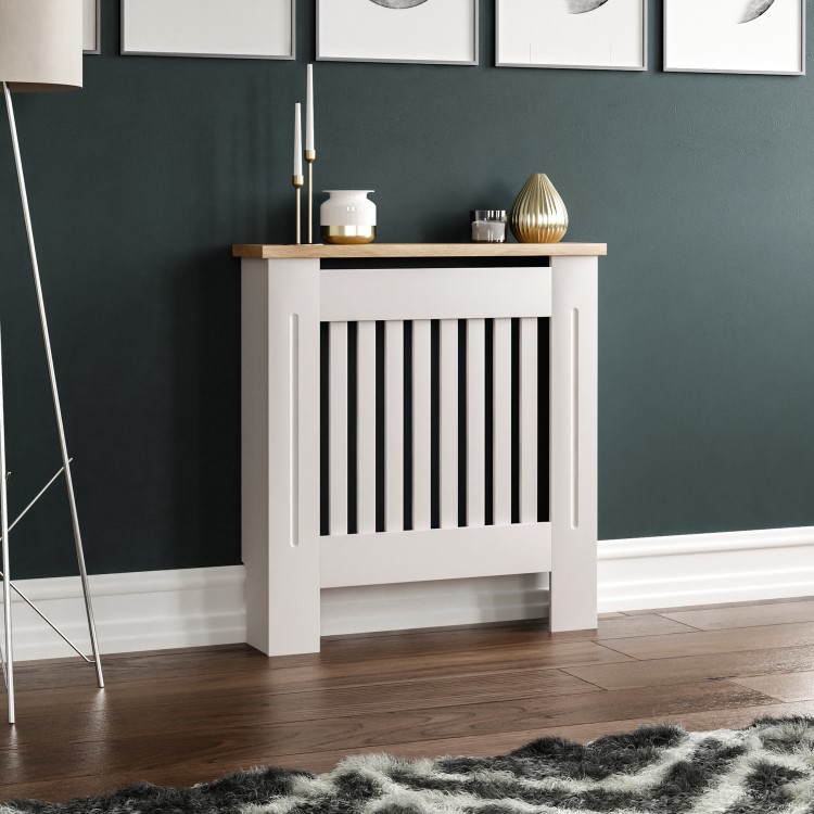 Small White Radiator Cover - 78cm - Arlington