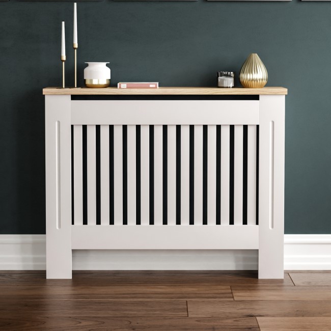 Medium White Radiator Cover - 111cm- Arlington