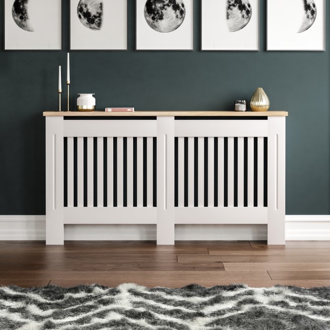 Large White Radiator Cover-152cm - Arlington