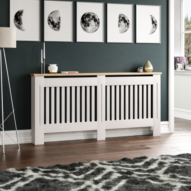 Extra Large White Radiator Cover - 172cm - Arlington