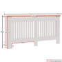 Extra Large White Radiator Cover - 172cm - Arlington