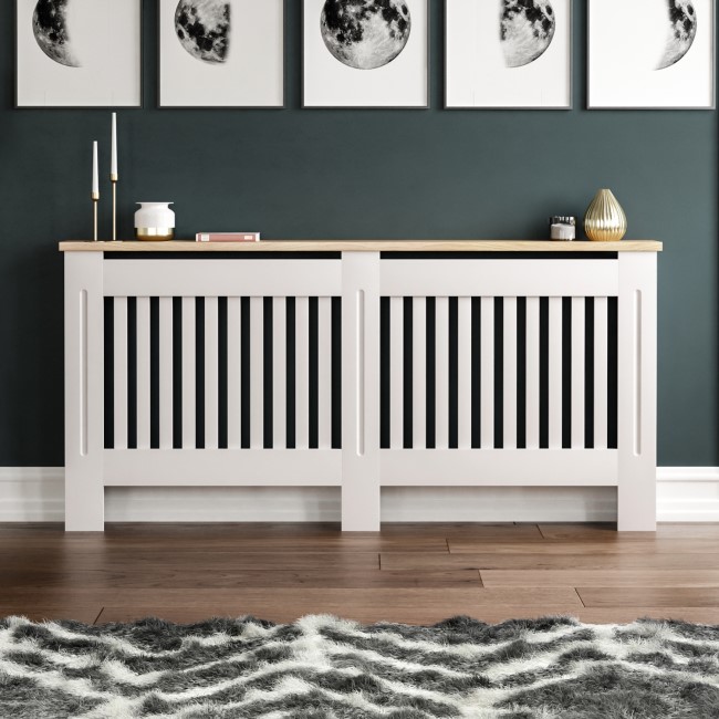 Extra Large White Radiator Cover - 172cm - Arlington