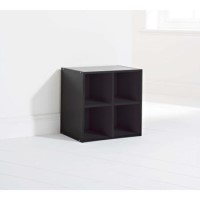 Mountrose Storage Cube With 4 Shelves In Black Oak 