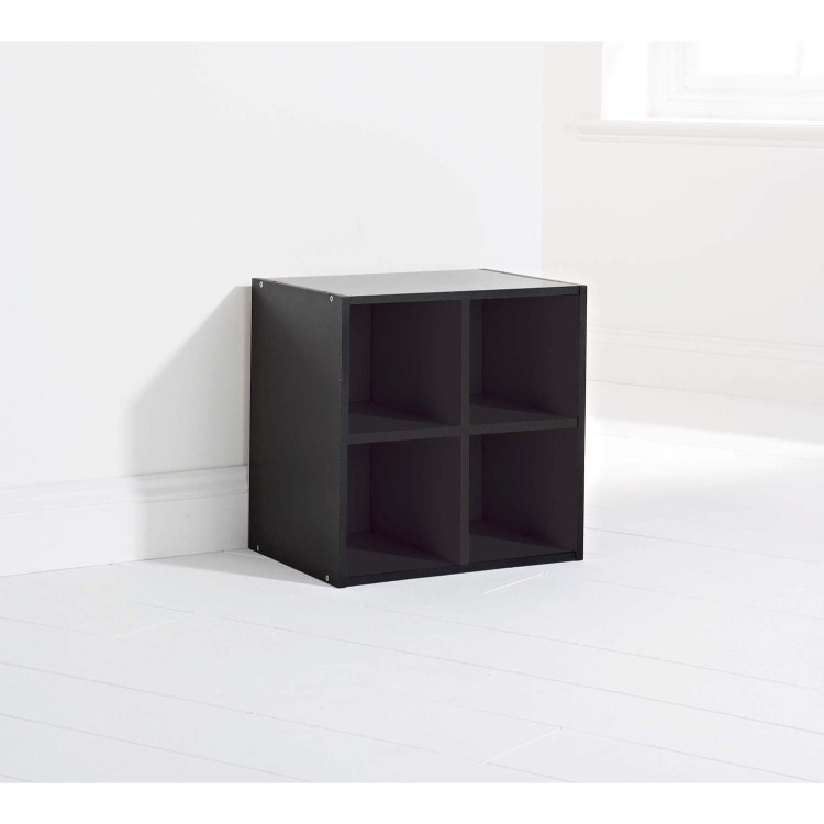 Mountrose Storage Cube With 4 Shelves In Black Oak 