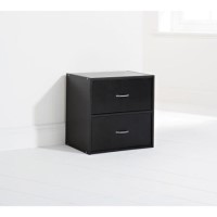 Mountrose 2 Drawer Storage Cube In Black Oak 