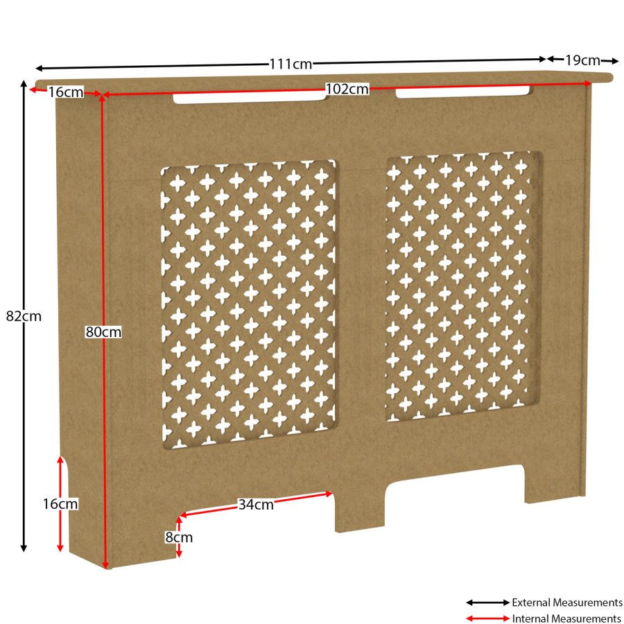 111cm Unfinished Radiator Cover - Oxford