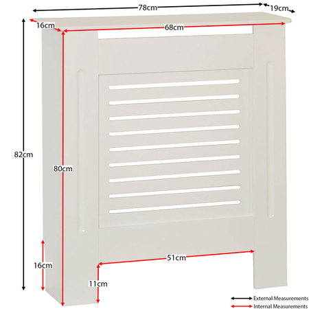 78cm White Radiator Cover - Milton