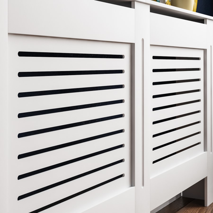 152cm White Radiator Cover - Milton