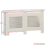 152cm White Radiator Cover - Milton