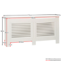 172cm White Radiator Cover - Milton